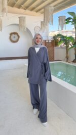 Pure Kimono Takım - Antrasit - Görsel 5