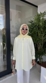 Firuz Çizgi Gömlek - Sarı - Görsel 7