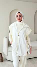Tuşe Yelek Takım - Beyaz - Görsel 2