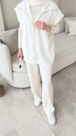 Tuşe Yelek Takım - Beyaz - Görsel 3