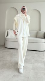 Tuşe Yelek Takım - Beyaz - Görsel 4