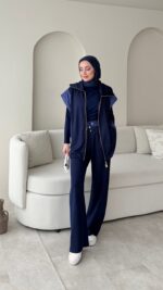 Tuşe Yelek Takım - Lacivert - Görsel 2