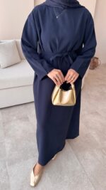 Esil Tensel Elbise - Lacivert - Görsel 6