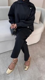 Sole Düğmeli Scuba Takım - Siyah - Görsel 6