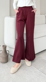 Uzun Scuba Çimalı Pantalon - Bordo