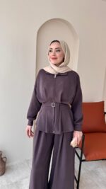 Zerda Kemerli Premium Oyşo Takım - Kahverengi - Görsel 2