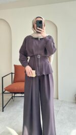 Zerda Kemerli Premium Oyşo Takım - Kahverengi - Görsel 8