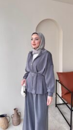 Zerda Kemerli Premium Oyşo Takım - Antrasit - Görsel 5