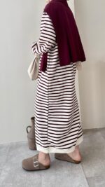 Misra Basic Elbise - Bordo - Görsel 3