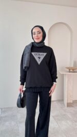 Lunar Taşlı Pantalon - Siyah - Görsel 2