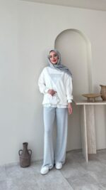 Lunar Taşlı Pantalon - Gri