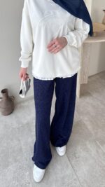 Lunar Taşlı Pantalon - Lacivert - Görsel 7