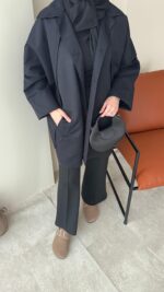 Dinar Tasarım Trenç - Siyah - Görsel 3