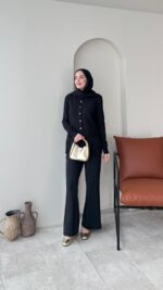 Viril Merserize Hırka - Siyah