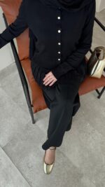 Viril Merserize Hırka - Siyah - Görsel 3