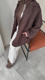 Dinar Tasarım Trenç - Kahverengi - Görsel 9