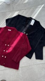 Besa Angora Hırka - Bordo - Görsel 3