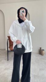 Pola Hırka - Beyaz - Görsel 4