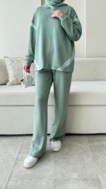 Mihri Şeritli Oyşo Takım - Mint Yeşil - Görsel 8