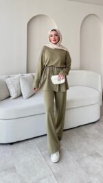 Berli Düğmeli Oyşo Takım  - Yeşil ( ÖN Sipariş )