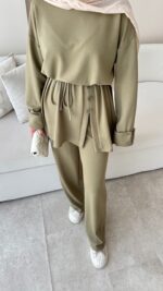 Berli Düğmeli Oyşo Takım  - Yeşil ( ÖN Sipariş ) - Görsel 3