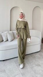 Berli Düğmeli Oyşo Takım  - Yeşil ( ÖN Sipariş ) - Görsel 6