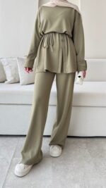 Berli Düğmeli Oyşo Takım  - Yeşil ( ÖN Sipariş ) - Görsel 8