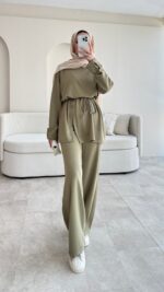 Berli Düğmeli Oyşo Takım  - Yeşil ( ÖN Sipariş ) - Görsel 9