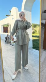 Kemerli Krinkıl Takım - Yeşil - Görsel 2