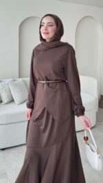 Sali Asimetrik Takım - Kahverengi - Görsel 2