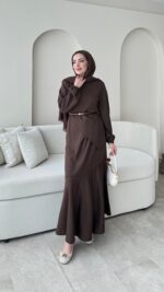 Sali Asimetrik Takım - Kahverengi - Görsel 7