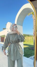 Kemerli Krinkıl Takım - Yeşil - Görsel 5