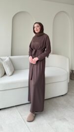 Zeli Basic Elbise - Kahverengi