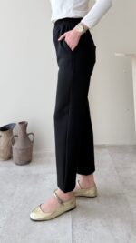 Düz Kesim Scuba Pantalon - Siyah - Görsel 3