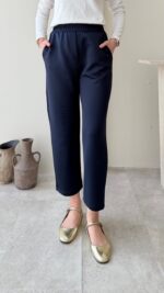 Düz Kesim Scuba Pantalon - Lacivert