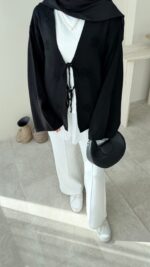 Mirla Triko Hırka - Siyah - Görsel 5