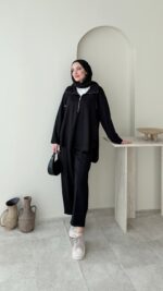 Gisa Fermuarlı Oyşo Takım - Siyah