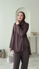 Gisa Fermuarlı Oyşo Takım - Kahverengi - Görsel 5