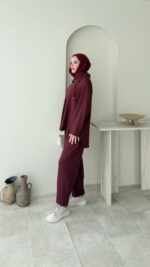 Gisa Fermuarlı Oyşo Takım - Bordo - Görsel 2