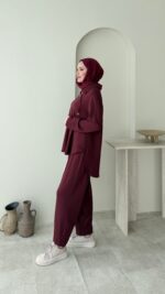 Gisa Fermuarlı Oyşo Takım - Bordo - Görsel 5