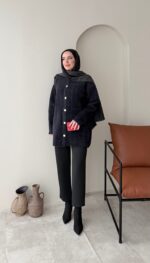 Mire Angora Hırka - Siyah