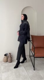 Mire Angora Hırka - Siyah - Görsel 7