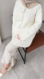 Mire Angora Hırka - Krem - Görsel 4