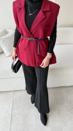 Mişa Yelek - Bordo - Görsel 5