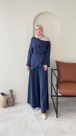 Derne İpek Qupra Takım - Lacivert