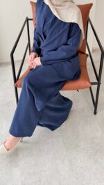 Derne İpek Qupra Takım - Lacivert - Görsel 7