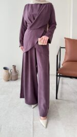 Derne İpek Qupra Takım - Mürdüm - Görsel 6