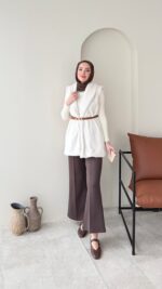 Mira Kürk Yelek - Taş - Görsel 3