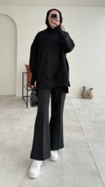 Efin Kesimli Sweat - Siyah(ön sipariş) - Görsel 8