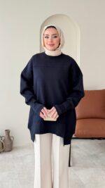 Efin Kesimli Sweat - Lacivert(ön sipariş) - Görsel 5